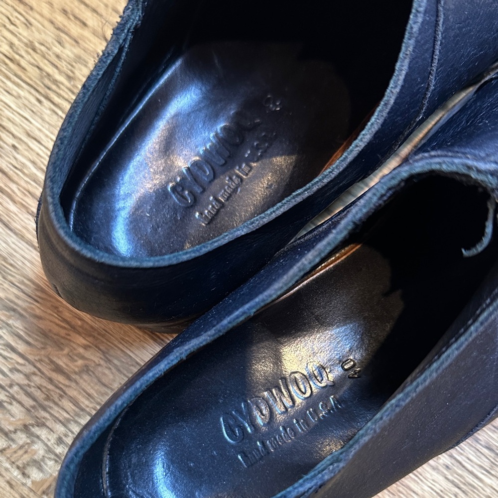 CYDWOQ Black Leather Women's Loafer shoes 40/10 - Picture 3 of 6